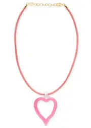 Sandralexandra Heart Of Glass XL Leather Cord Necklace - Light Pink - One Size One Size