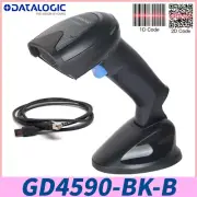 Datalogic Gryphon GD4590-BK-B 1D 2D Handheld USB Barcode Scanner Reader W/ Base