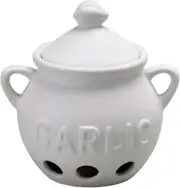 Fante's Garlic Keeper, Unglazed Ceramic, The Italian Market Original White