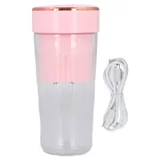 Electric Fruit Mixer Multi Functional Portable Cordless Mini 6 Blades Juicer Cup Blender Pink