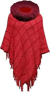 [NLAND] Poncho Femme Cape Franges Elégante Hiver Crochet Ponchos Avec UNE écharpe Chaude Epaule Echarpe Manteau Pour Printemps Automne