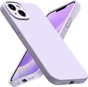 ROUMAYMAY for iPhone 15 Case, Liquid Silicone Shockproof Upgraded [Camera Cover], Soft Fine Smooth Microfibre Lining Anti-Scratch, Full Body Cute Phone Case for iPhone 15 Cover, Light Purple