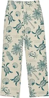 [ZZXXB] Retro Turtle Crab Boys Long Pants Soft Trousers Elastic Waist Kids Lounge Bottoms with Pockets S-XL