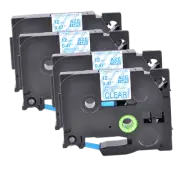 4PK TZM33 TZe-M33 Blue on Matt Clear Label Tape 12mm For Brother P-touch PT-D600