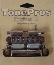 LPM02-CK TonePros Metric Bridge/Tailpiece Set, Black Nickel Finish