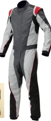 Go Kart Cordura Suit Dark Grey-White-Black-Red Mega sale Limited time offer