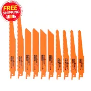10-Piece Reciprocating Saw Blades Set, Metal & Woodcutting Saw Blades, Sawzal