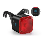 WEST BIKING Smart Brake Sensing Bicycle Taillight LED Digital Power Display Auto-stop Type-C 1100mAh Long Endurance Port