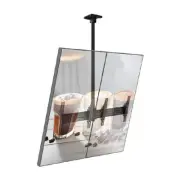 Atdec 2x1 ceiling menu board mount, portrait/smaller displays, single pole,