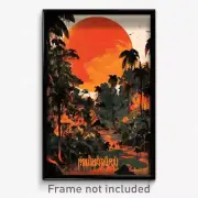 Thai Movie Poster - Sharp Jungle (Thailand Psychedelic Art Retro Film Print)
