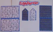 #2339 LIGHTHOUSE SCRAPBOOK PAGE MAT & TITLE SET JUNK JOURNAL EPHEMERA -TONYA