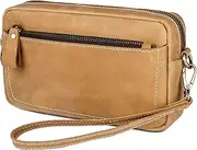 [Generic] Mens Clutch Bag Vintage Leather Small Satchel Leather Wash Bag Makeup Organiser Handbag Tote Bag Slant Cross Bag Men Wrist Bag