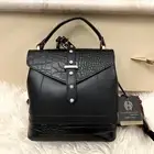 Revolve House of Harlow Italian Leather Crystal Stud Mini Backpack Black NWT