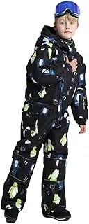 [Dusehu] Kid Baby Snowsuits | Cute Pattern Overalls Piece Ski Suits - Loose Snow Jumpsuits Keep Warm in Outdoor Winter