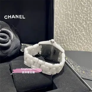 二手正品 CHANEL 香奈兒 J12 系列 白陶瓷 腕錶/石英錶 女士/手錶 33mm 38cm 手錶女生