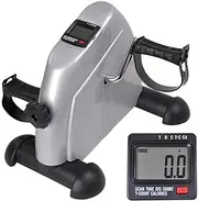 Pedal Exercisers Pedal Exerciser,Under Desk Mini Exercise Bike,Legs and Arms Portable Foot Cycle Pedal Machine with LCD Display for Home Office Workout Silver 100kg Support