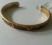 Alex and Ani Because I LOVE You CUFF Wrap Bangle Bracelet NWT BOX Russian Gold