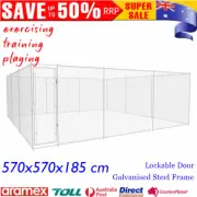 Galvanized Steel Large Outdoor Dog Kennel Enclosure Puppy Playpen Training Area