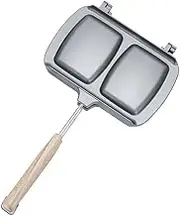 Lyaciomn Double-Sided Sandwich Pan Non-Stick Foldable Grill Frying Pan for Bread Toast Breakfast Machine Waffle Pancake Kitchen
