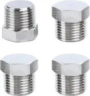 Outer Hex Head Thread Pipe Plug Fitting, ZESE 4PCS 1/8" NPT Male 304 Stainless Steel Hex Head Screw Pipe Plug Adapter Connector
