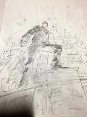 KERON GRANT VALIANT SHADOWMAN #11 VARIANT COVER LAYOUT DRAWING