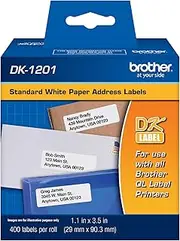 Brother Genuine DK1201 Die-Cut Standard Rolled Address Labels for QL Printers, (DK1201)