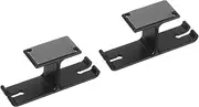 HARFINGTON 2pcs Headphone Stand Holder Adhesive Dual Headset Headphone Stand Hanger Aluminum Alloy Desk Hook Clamp with Adhesive & Screws for PC Gaming DJ Headphones Earphone, Black