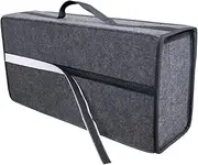 Qzdtue Automotive Trunk Container, Foldable Felt Storage Containers, 19.69 x 9.45 x 6.69 Inches, Space Saving Design Handles, Trunk Storage Box for Vehicle Organization (Multi-Colour)