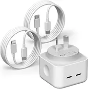 Aerostalia Fast Charger, 35W Dual USB-C Charger with Type-C and Cables, 2-Port USB-C Adapter, Dual USBC Wall Plug, 35W 2-Port USB-C Charger