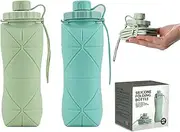 XUTONG Collapsible Bottle Foldable for Travel Essentials,BPA Free Silicone Foldable Water Bottle for Outdoor Hiking Sports,Lightweight(2Pcs)
