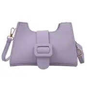 Women Fashion Pu Leather Messenger Bag Classic Texture Creative Design Chic Lady Belt Buckle Shoulder Crossbody Handbag