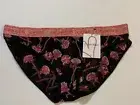 NWT Calvin Klein QF6682 cK One Low Rise Nylon Mesh Bikini, Black & Pink Foral S