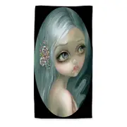 Fine Art Silver Introspection Silver Haired Girl Beach Towels Medium Large Extra Large