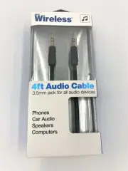 Just Wireless 4 Feet Flat Auxiliary Cable - 3.5mm