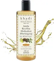Satvayush Khadi Amla Reetha Shikakai Bhringraj Hair Oil - Best Anti Dandruff SLS/Paraben and Mineral Oil Free- 100 ml