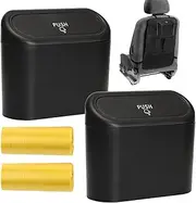 Car Trash Can with Lid | Mini Car Trash Can Bin with Lid | Waterproof Dirt-Resistant Rubbish Container Automotive Organizer for Front Back Seat Accessories