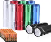 Hurricane Disaster Preparedness 10 LED Mini Flashlights with Batteries Bulk Pack