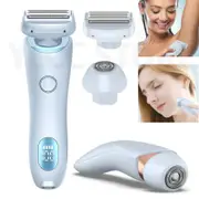 NNEOBA 2-in-1 Electric Razor for Women Painless Bikini Trimmer & Hair Remover Blue