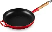 [Le Creuset] Signature Cast Iron Frying Pan with Wooden Handle 28cm Cerise, 20258280600422