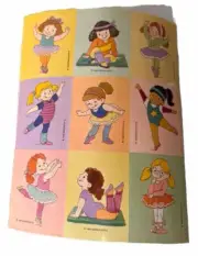 Vintage 1990 Assorted Girl Dancing Sticker Sheet Gibson