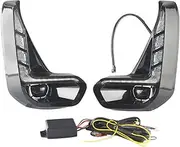 SILILAN Fit for to-yota Hilux Revo 2020 2021 Light DRL Daytime Running Lights with Turn Signal Bumper Fog Light Driving Lamp