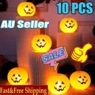 10pcs Halloween Pumpkin LED Light Up Latex Balloons Glow In Dark Props LanternIW