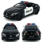 1/32 C63S AMG Police Car Model Diecast Pull Back Toy Cars for Boys Kids Gifts