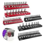 Magnetic Socket Organizer Set, 6pcs Magnetic Socket Holder, 1/2", 1/4" And