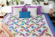 Multi color scrap Drunkards Path patchwork FINISHED - Queen Sized