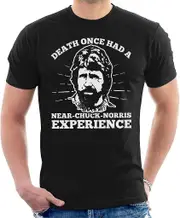 Death Once Had A Near Chuck Norris Experience Men's T-shirtadult, S-3xlsdfjwk82 Black XL