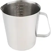 koolsoo 304 Stainless Steel Milk Frothing Pitcher Measuring Cup Mug Jug, 1000mL