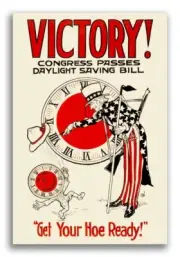 1917 Uncle Sam "Victory" Daylight Savings Time Poster - 24x36