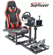 Supllueer Flight Racing Simulation Cockpit with Red Seat fit Logitech G29 X52