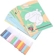 ZUNOXAZ Animal Themed Sand Art DIY Kit Boys and Girls Painting Toy for Creative Play Fine Motor Skills Development Sensory Activity for Toddlers